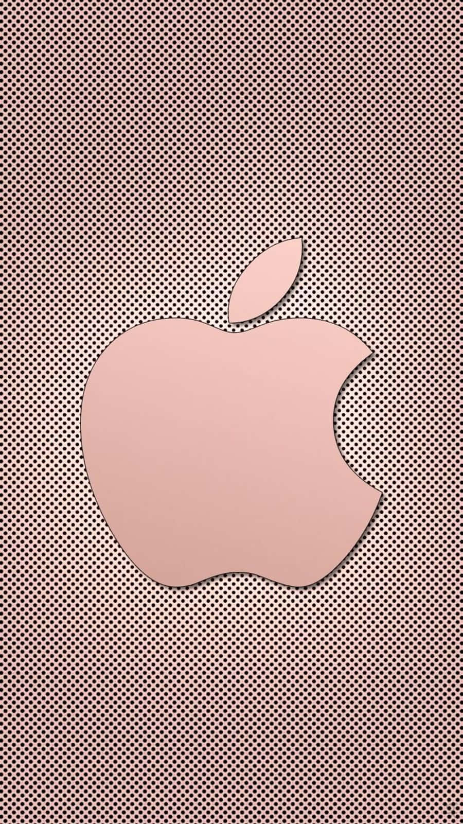 Rose Gold Apple Metal With Small Holes Background
