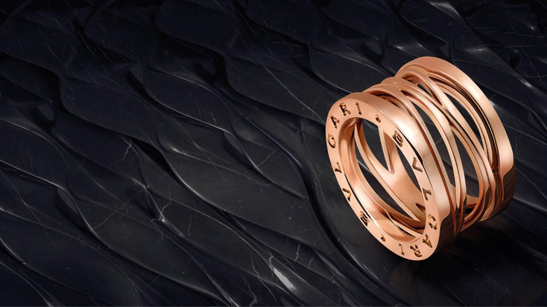 Rose Gold Bvlgari Ring Background