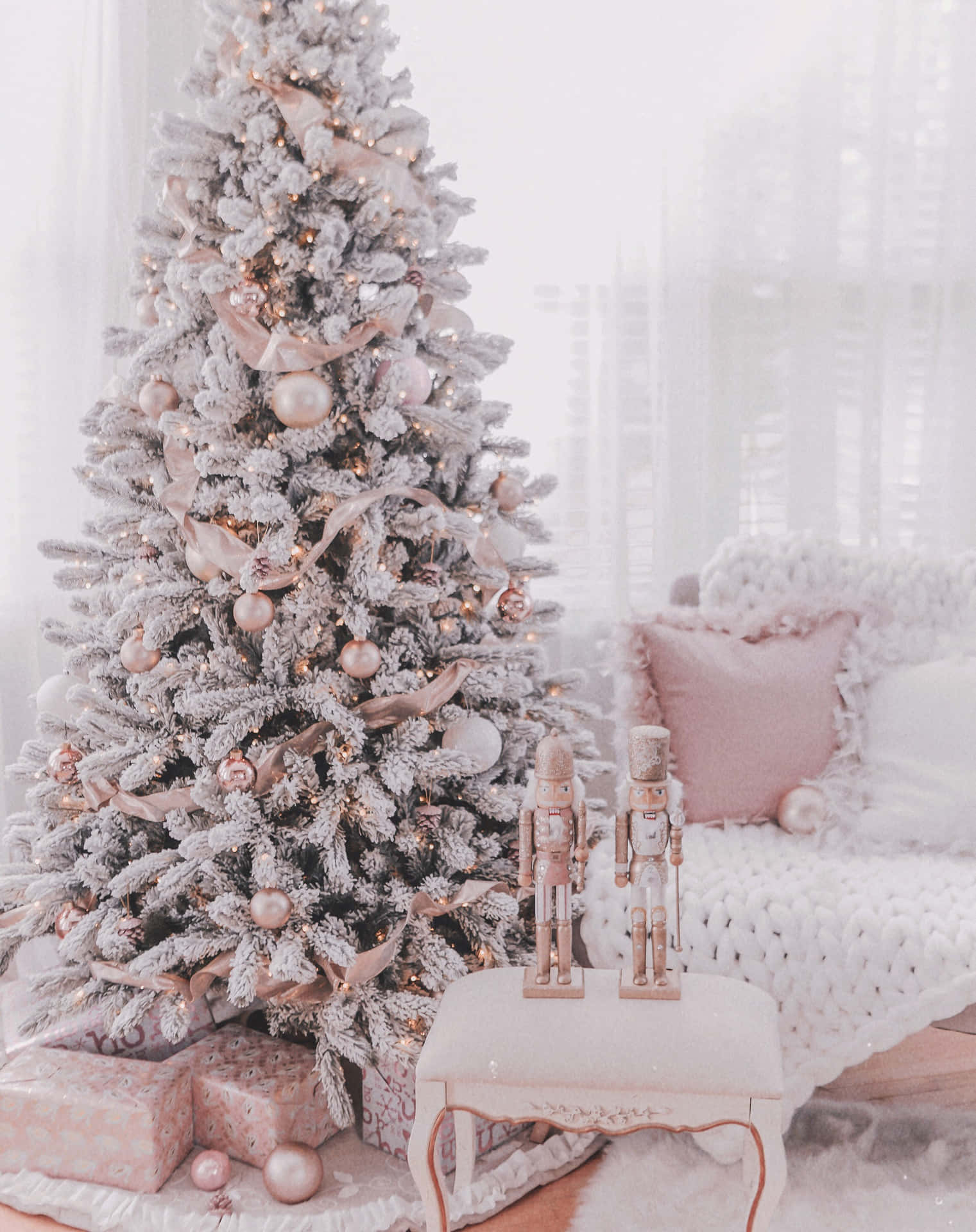 Rose Gold Christmas 1920 X 2424 Background