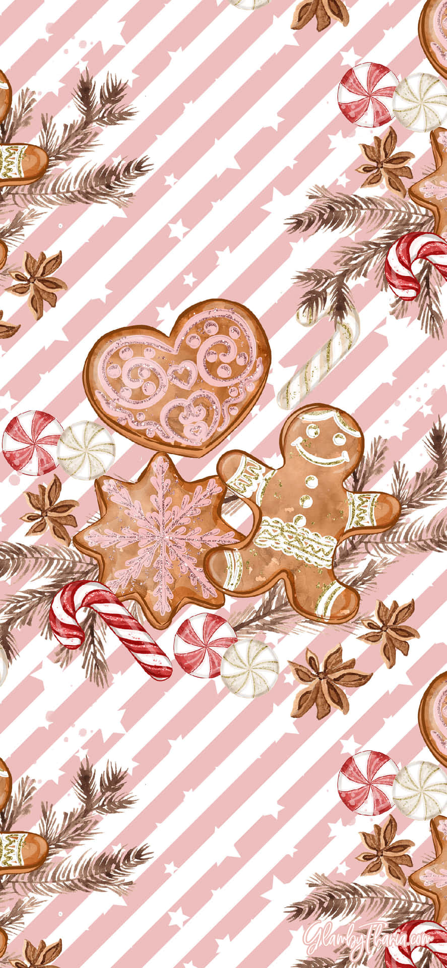 Rose Gold Christmas Icing Background