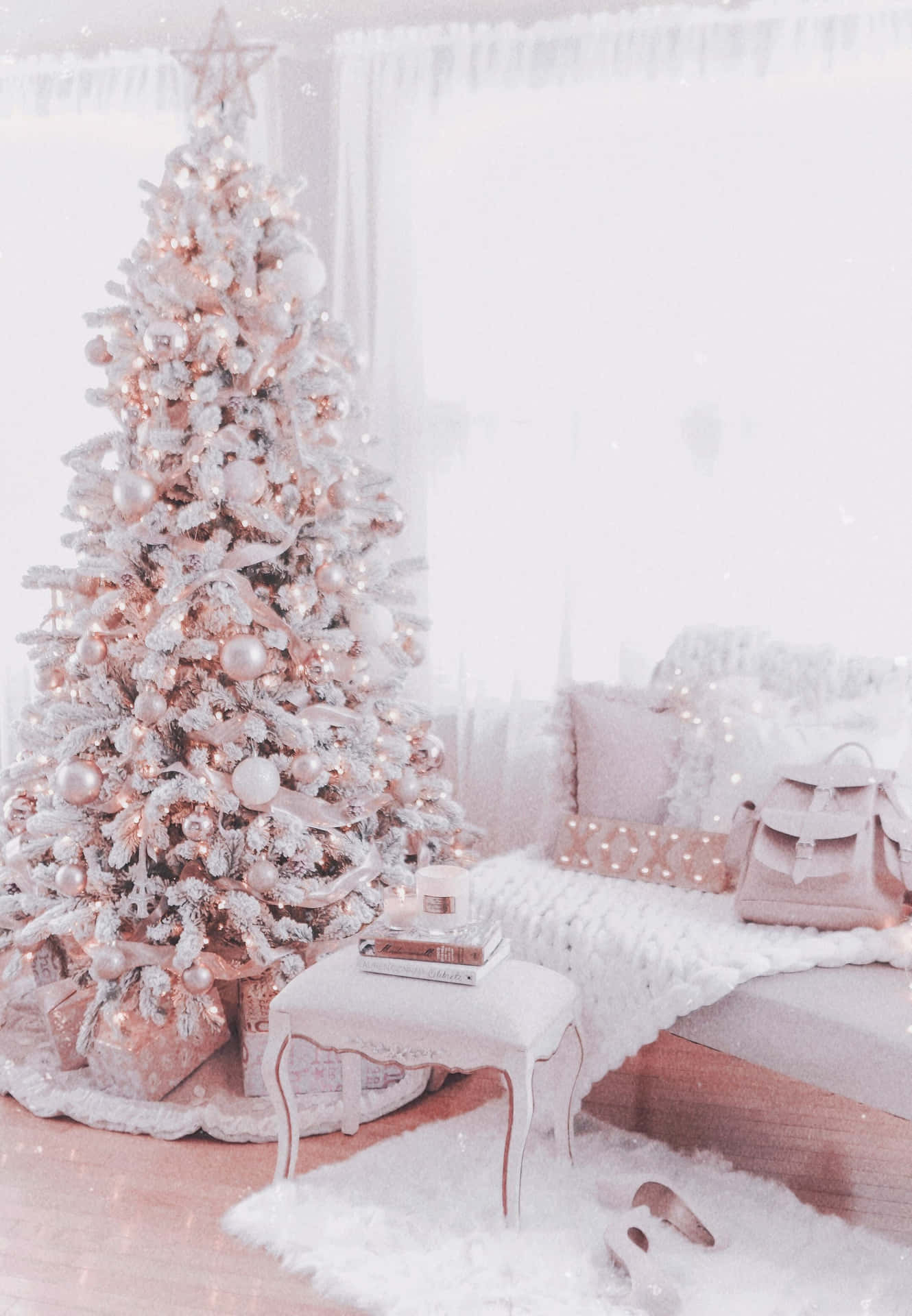 Rose Gold Christmas Theme Background