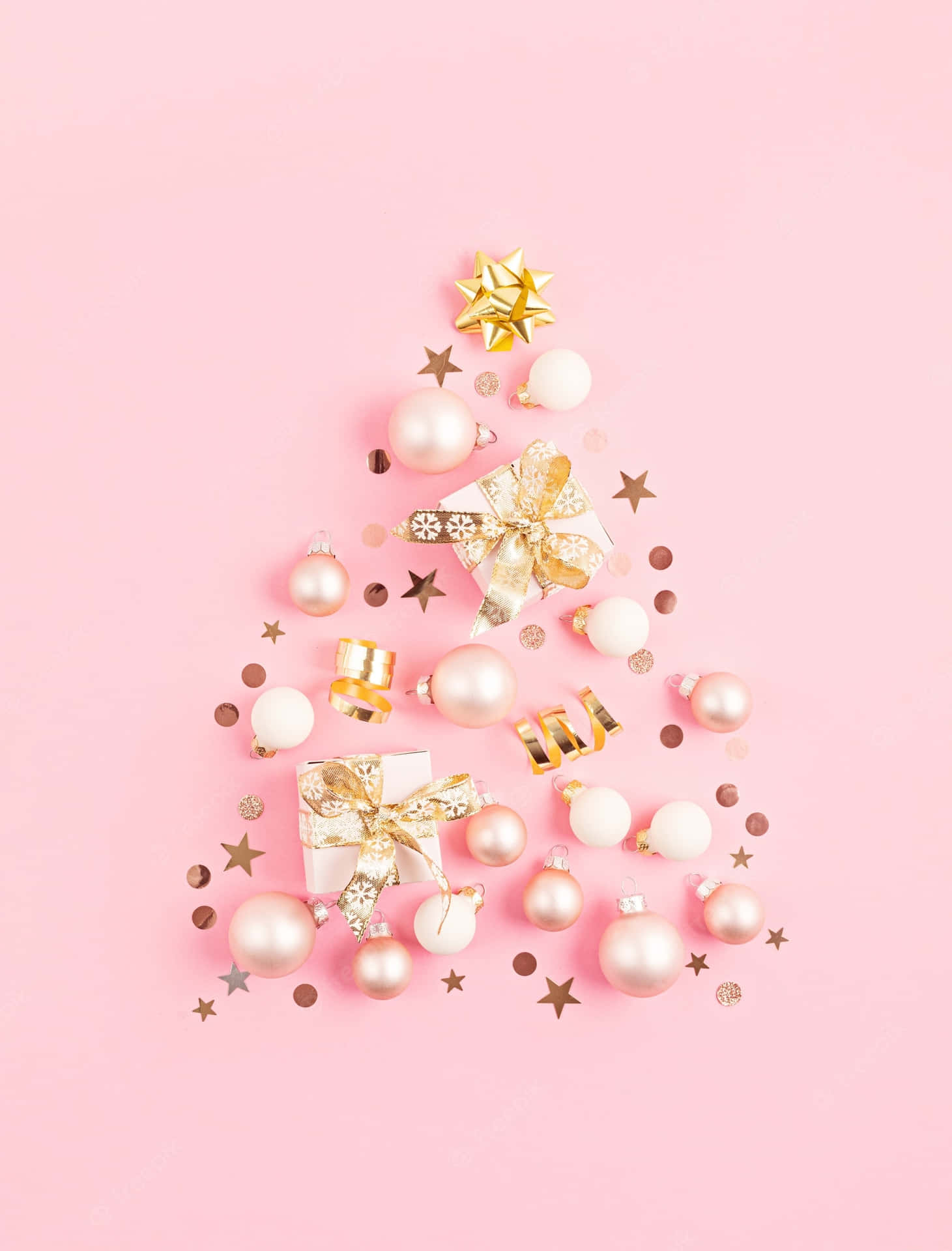 Rose Gold Christmas Tree Background