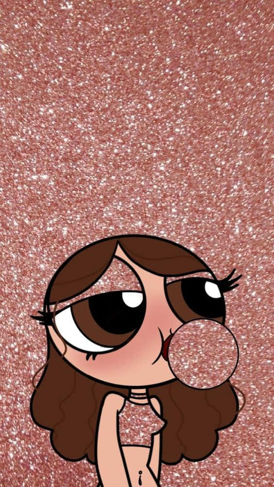 Rose Gold Color Glittery Bubble Background