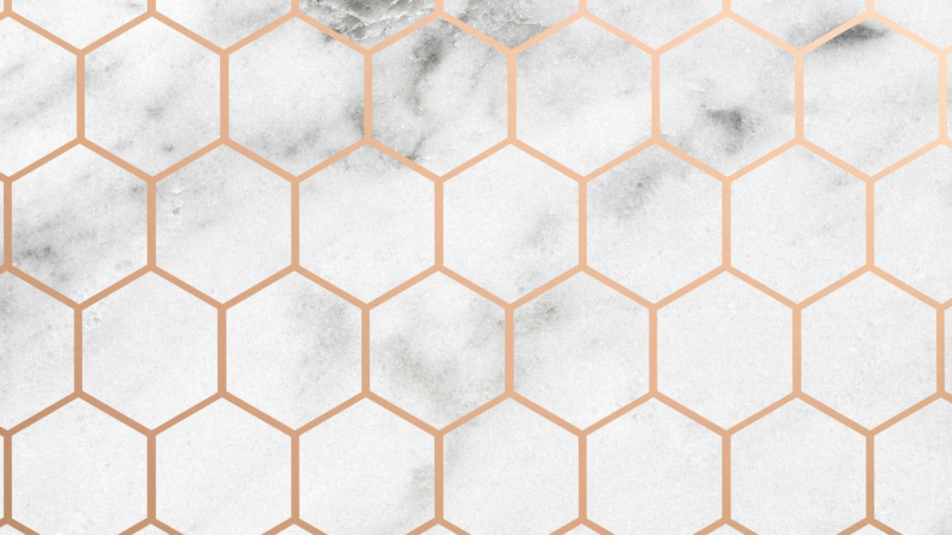 Rose Gold Connected Hexagons Background