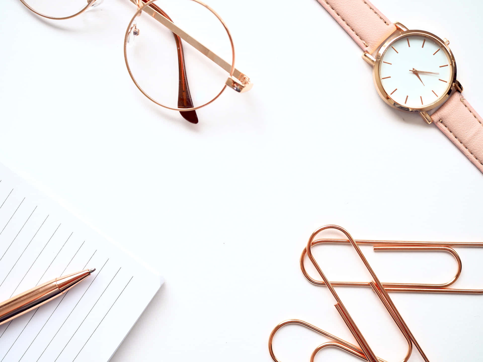 Rose Gold Desktop Accessories Background