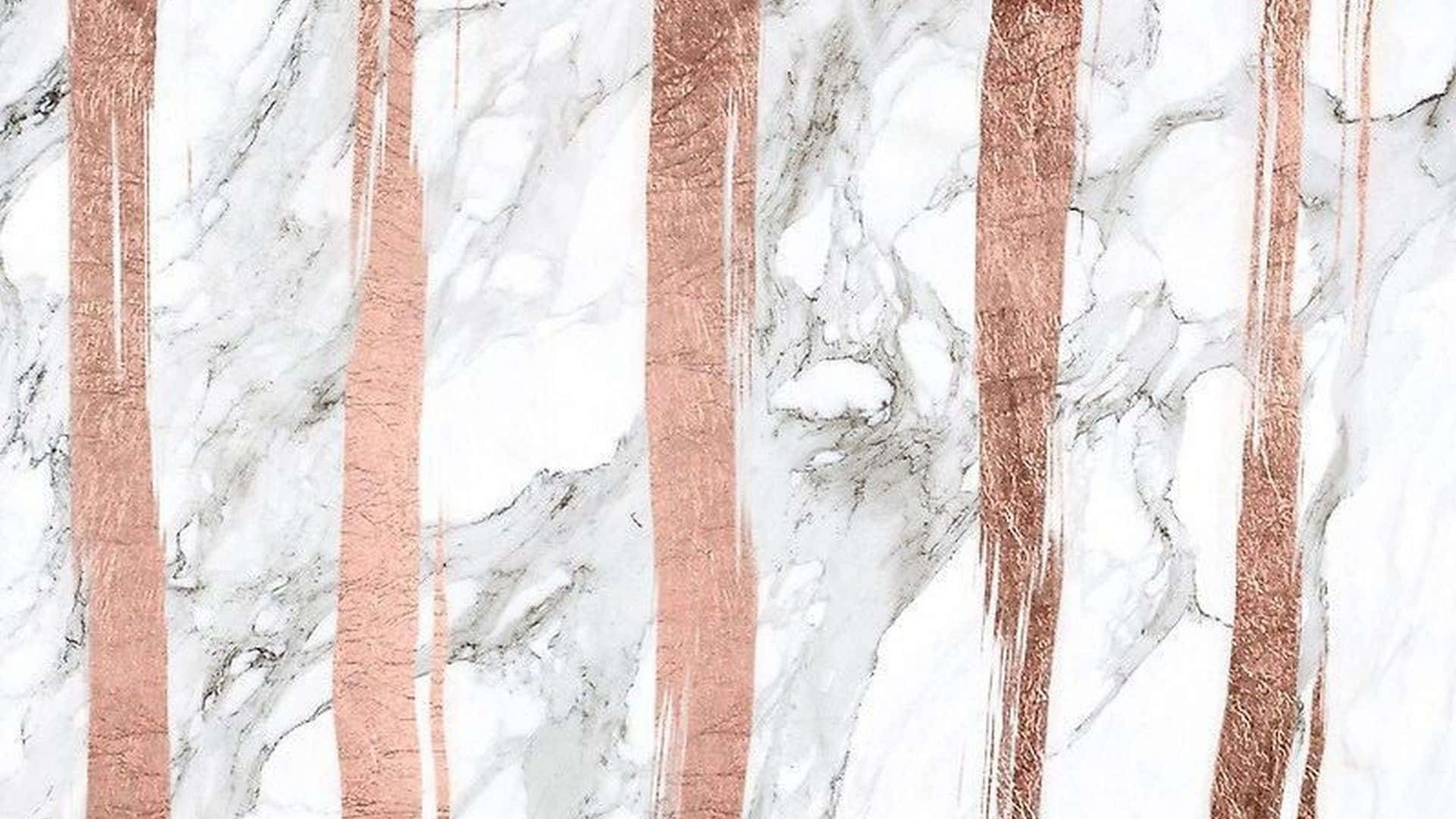 Rose Gold Desktop With White Marble Background