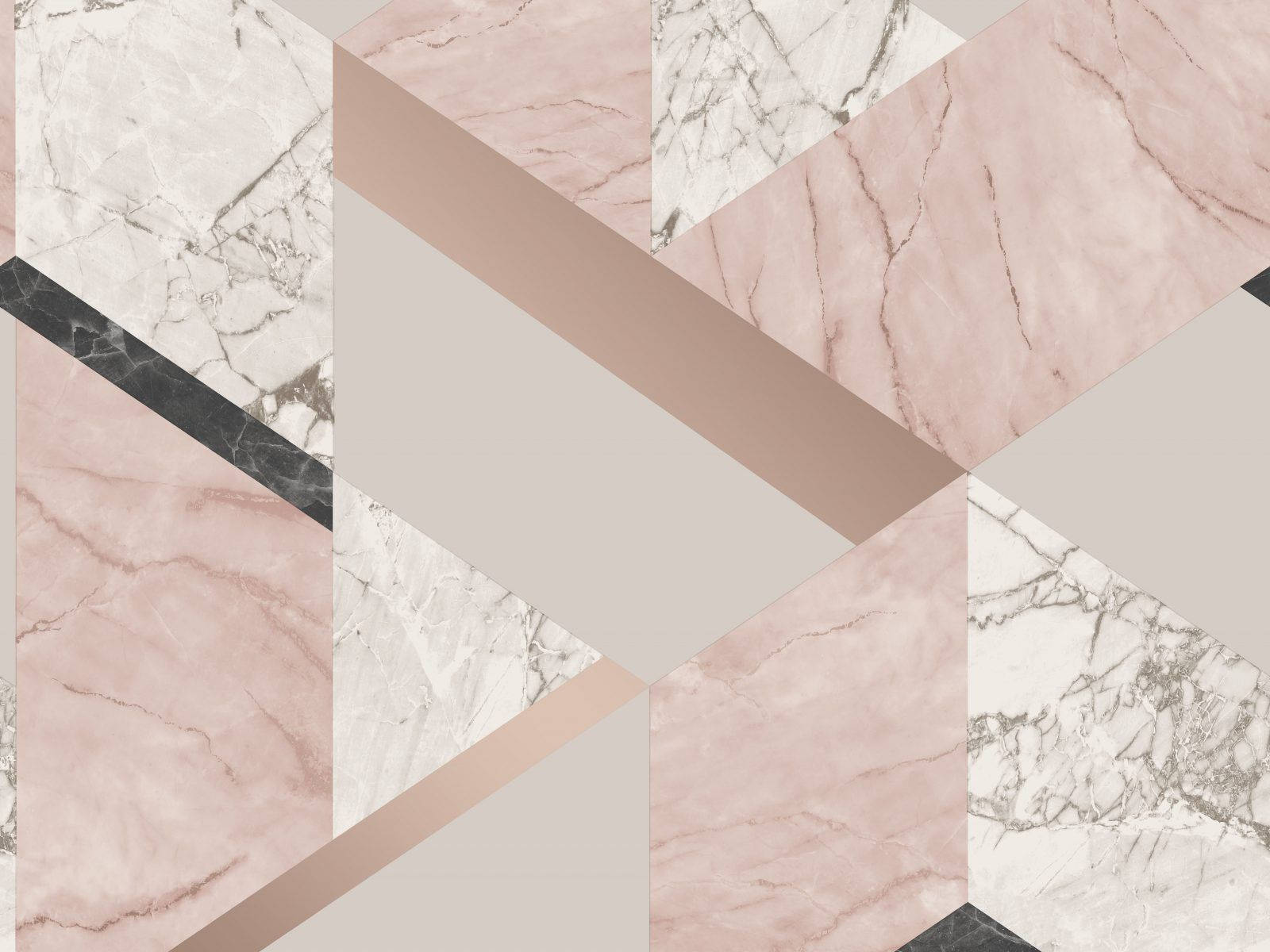 Rose Gold Geometric Marble Pattern