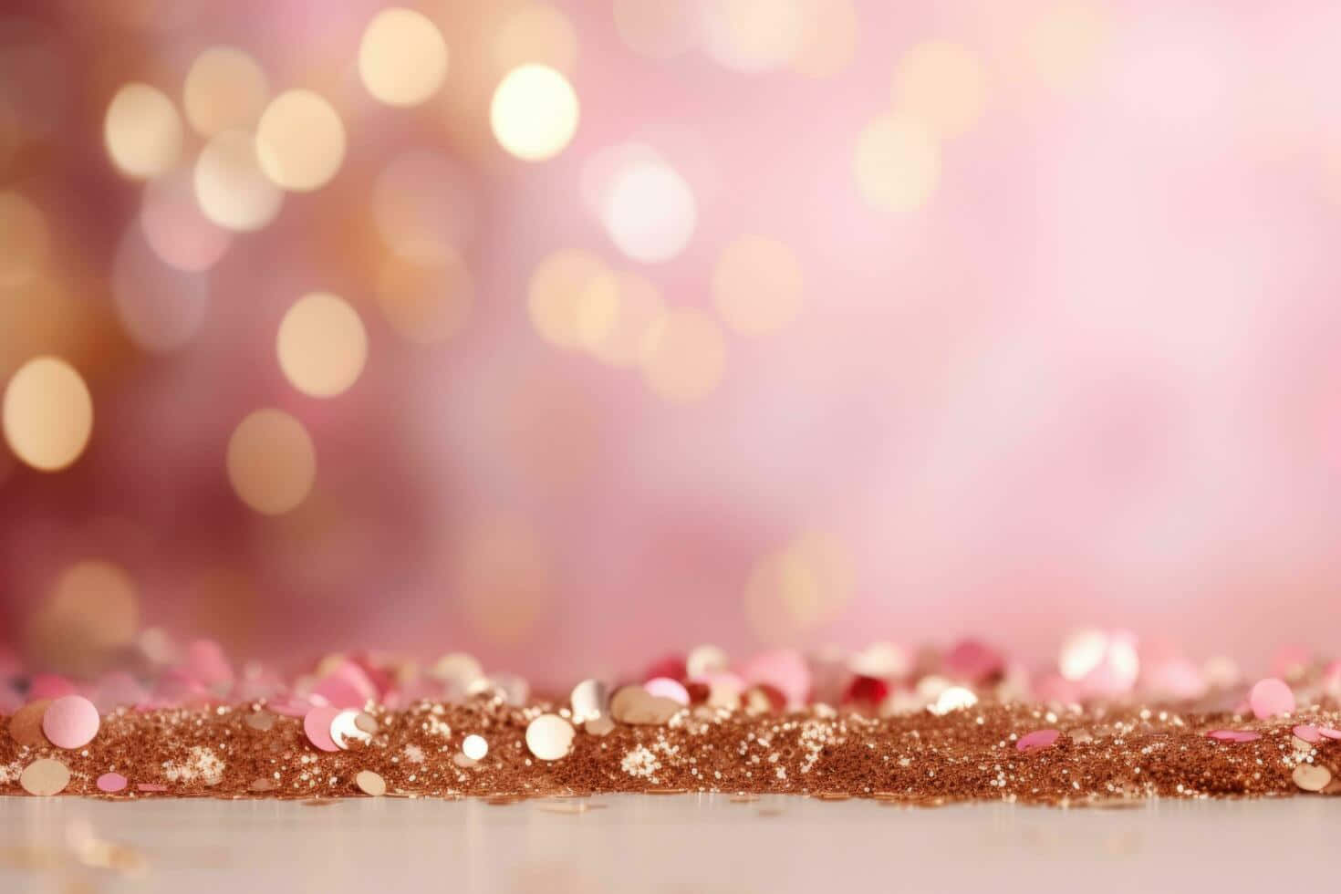 Rose Gold Glitter Bokeh Background Background
