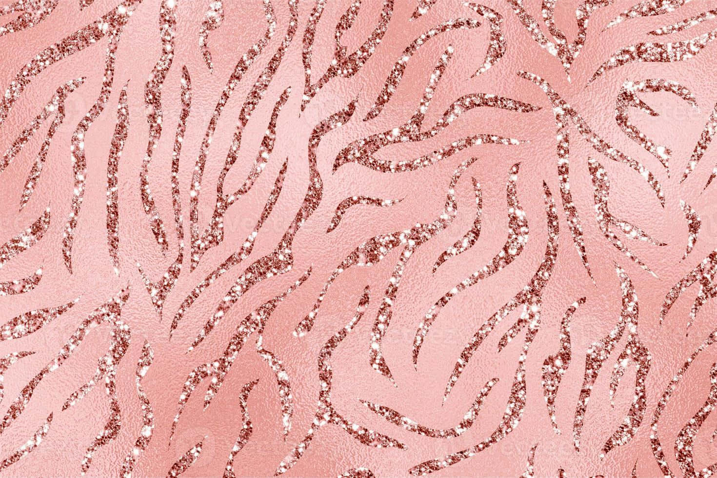 Rose Gold Glitter Zebra Pattern Texture Background
