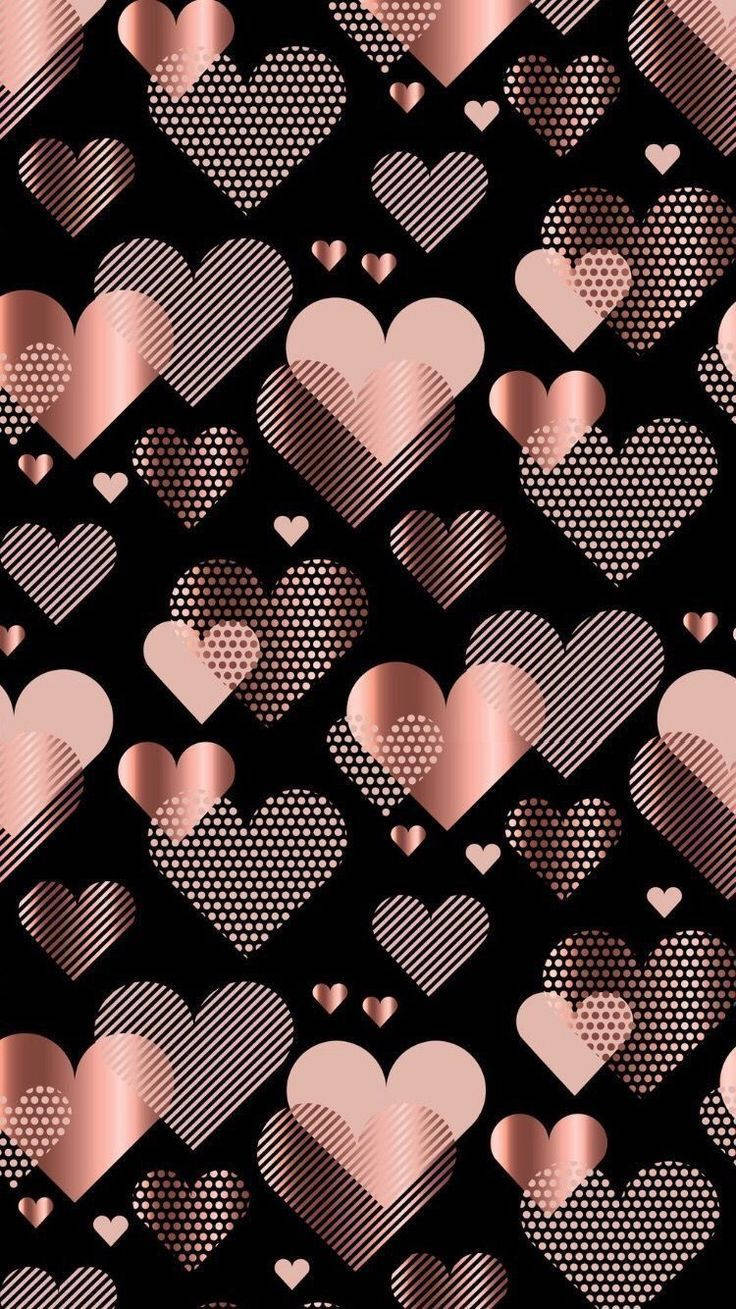 Rose Gold Hearts Theme Background