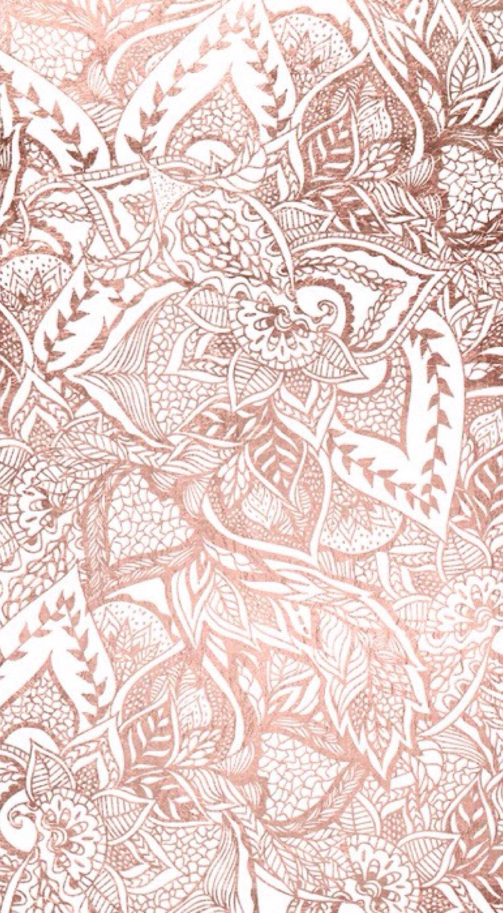 Rose Gold Henna Tattoo Pattern Background