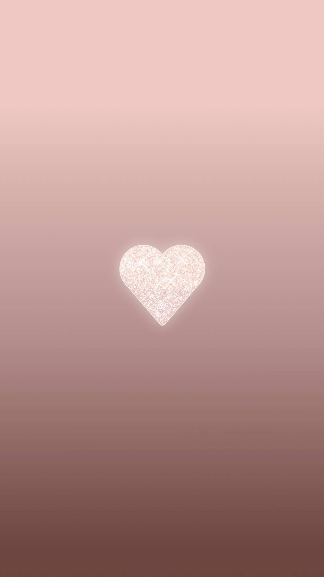 Rose Gold Ipad Glittery Heart Background