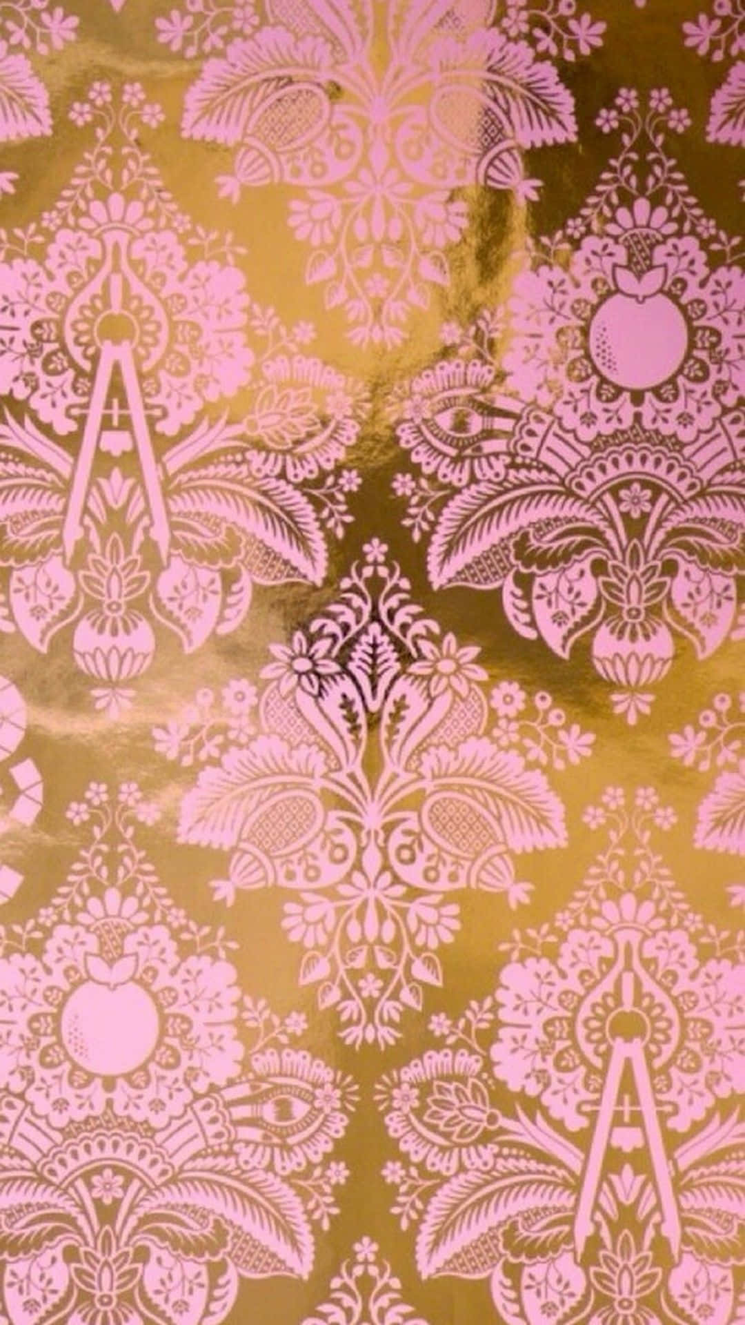 Rose Gold Iphone 5 Floral Damask Background