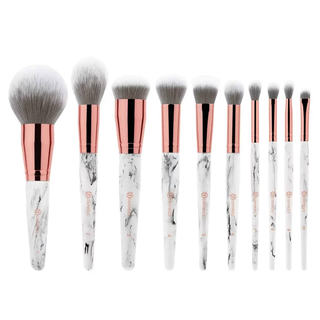 Rose Gold Marble Cosmetic Brushes Background
