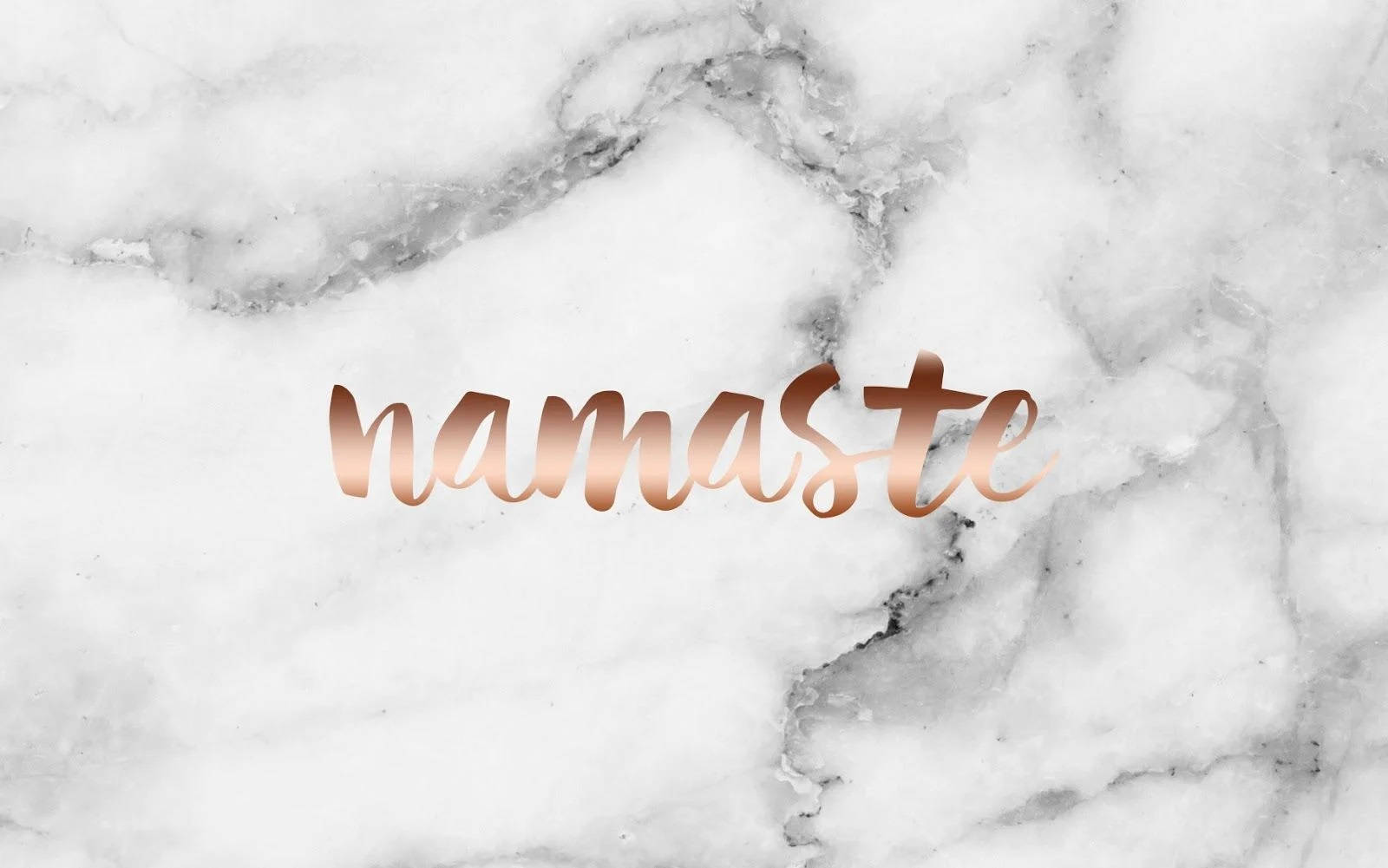 Rose Gold Namaste Marble Desktop