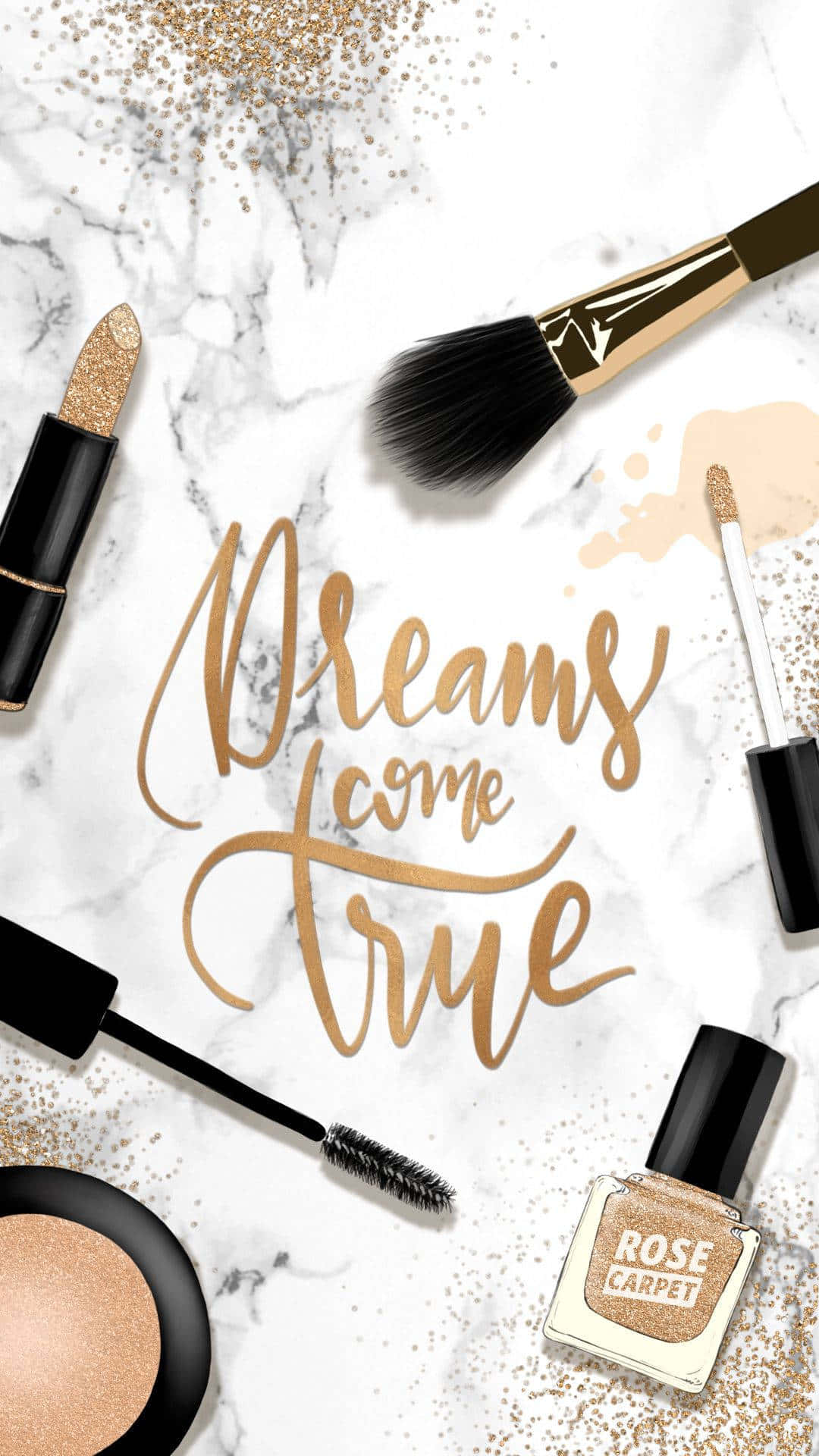 Rose Gold Quotes Makeup Background