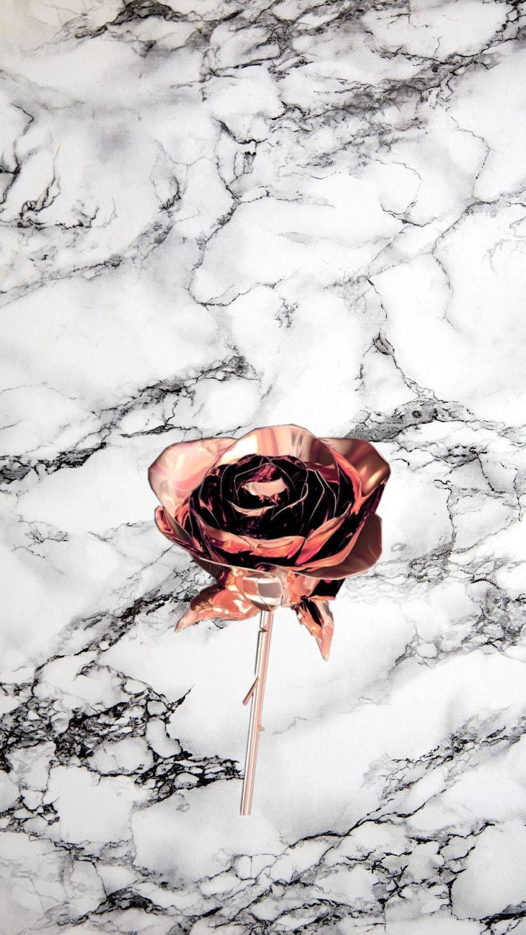 Rose Gold Rose Black White Marble Iphone Background