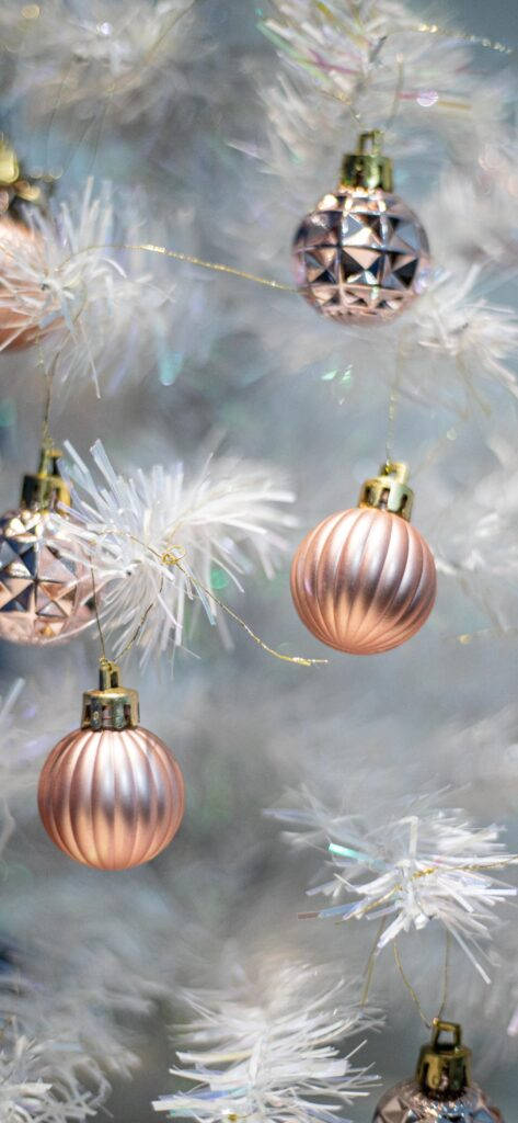 Rose Gold Simple Christmas Balls Background