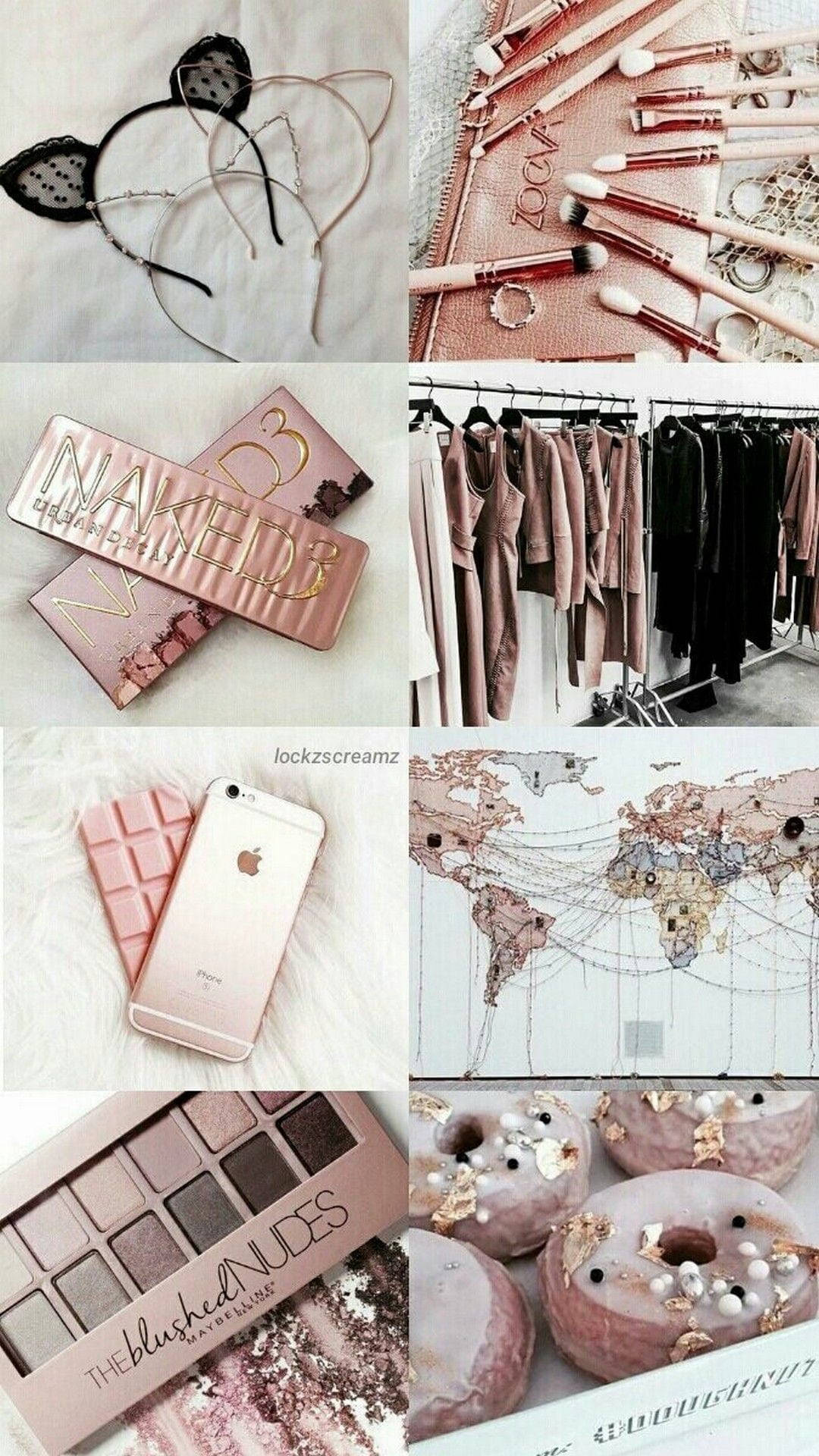 Rose Gold Tumblr Girl Accesories Background
