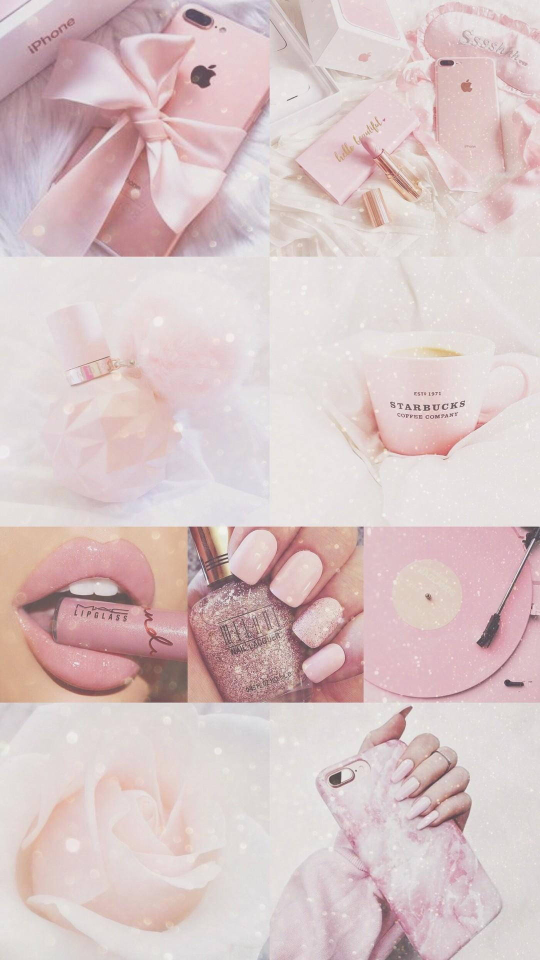 Rose Gold Tumblr Girly Collage