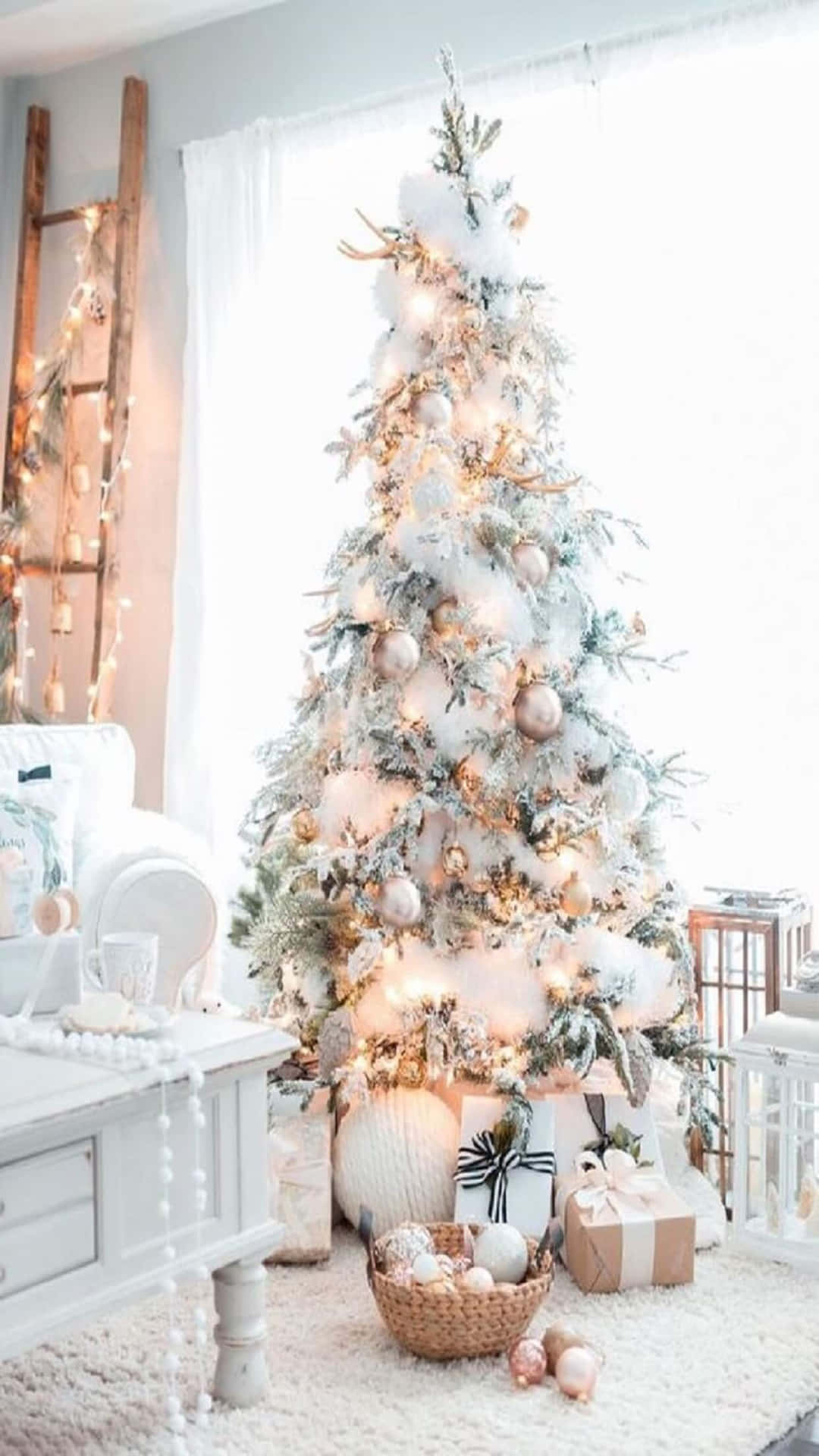 Rose Gold White Christmas Tree