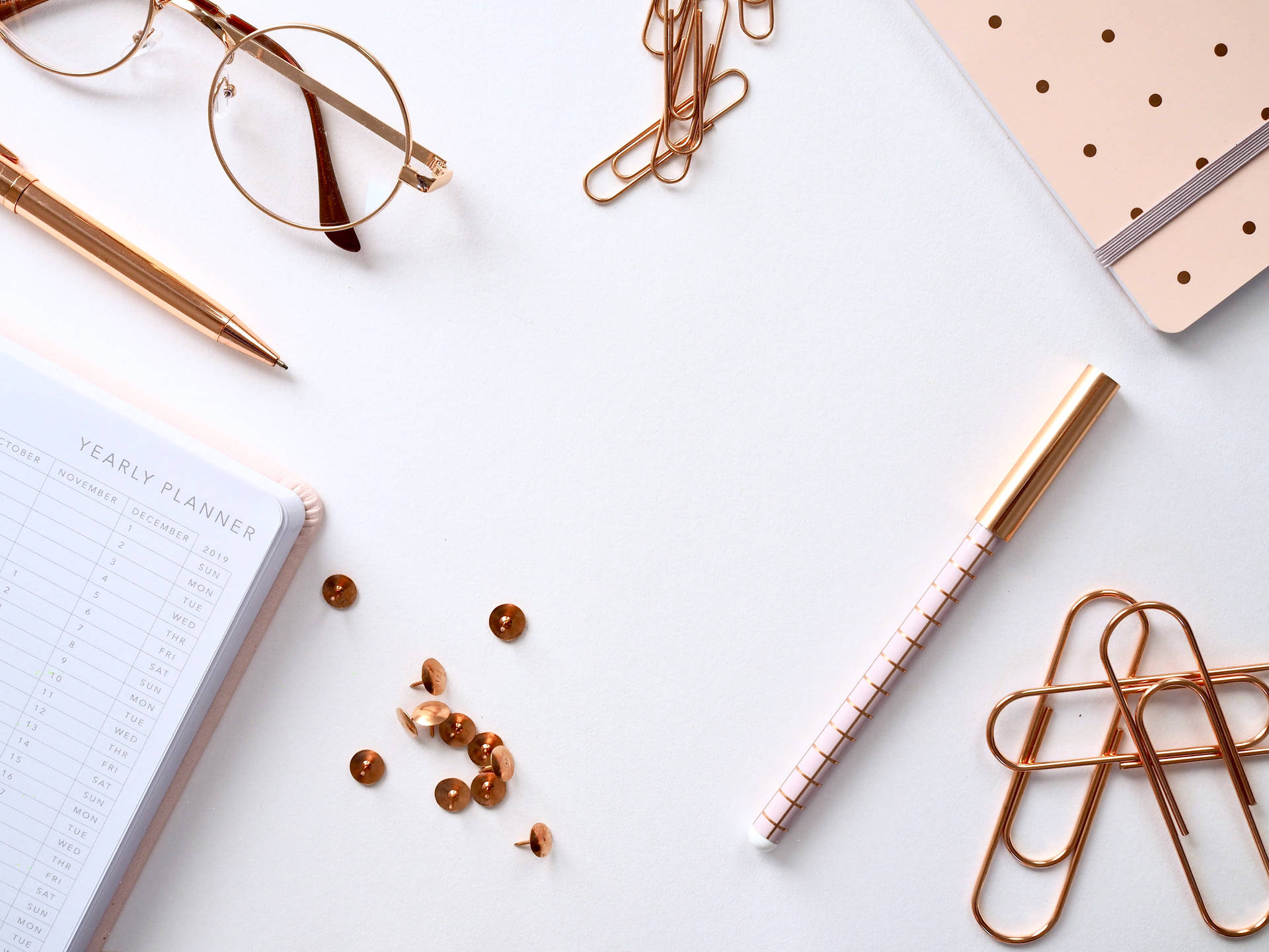 Rose Gold Workspace Blogging Backdrop Background