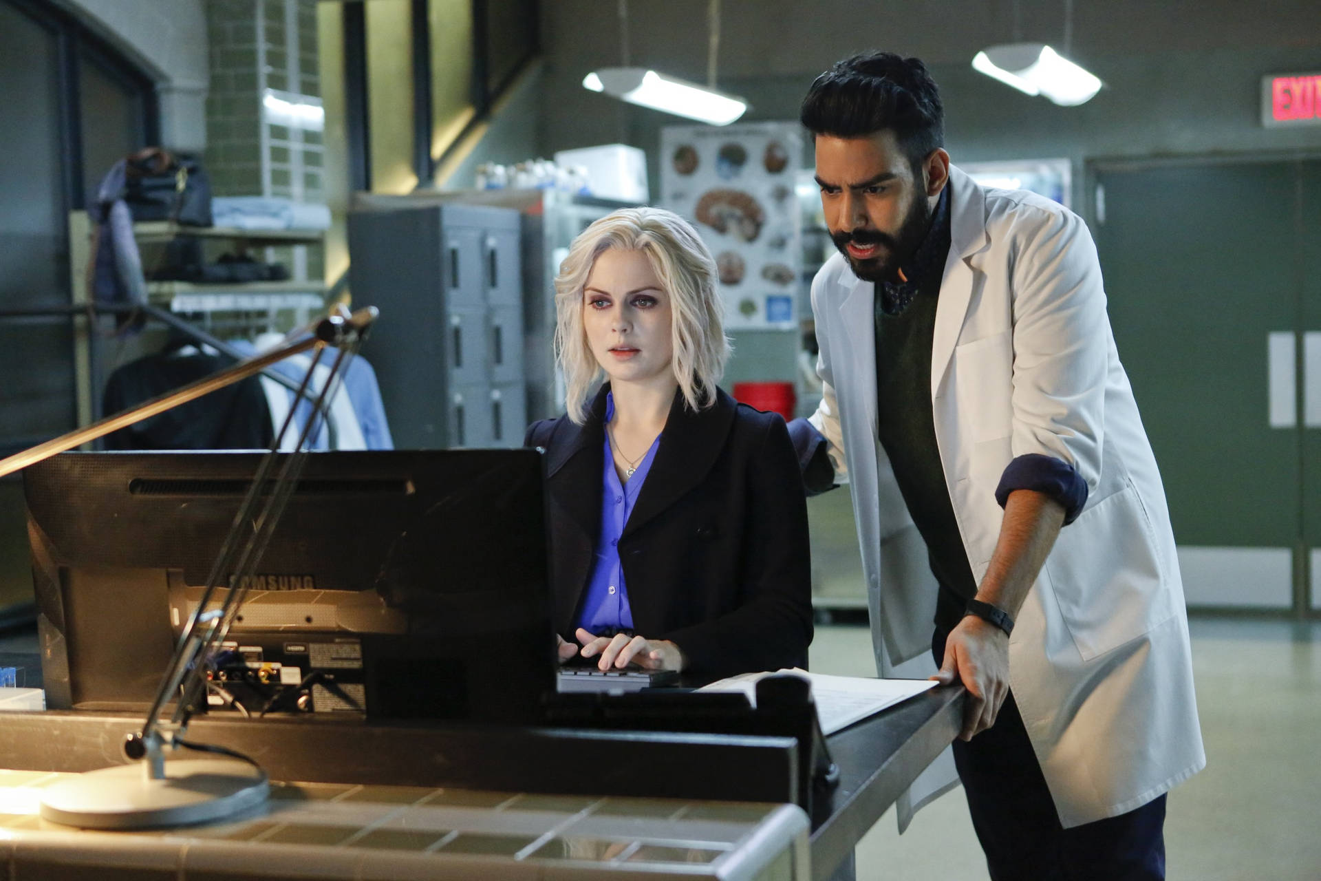 Rose Mciver And Rahul Kohli In Izombie Background