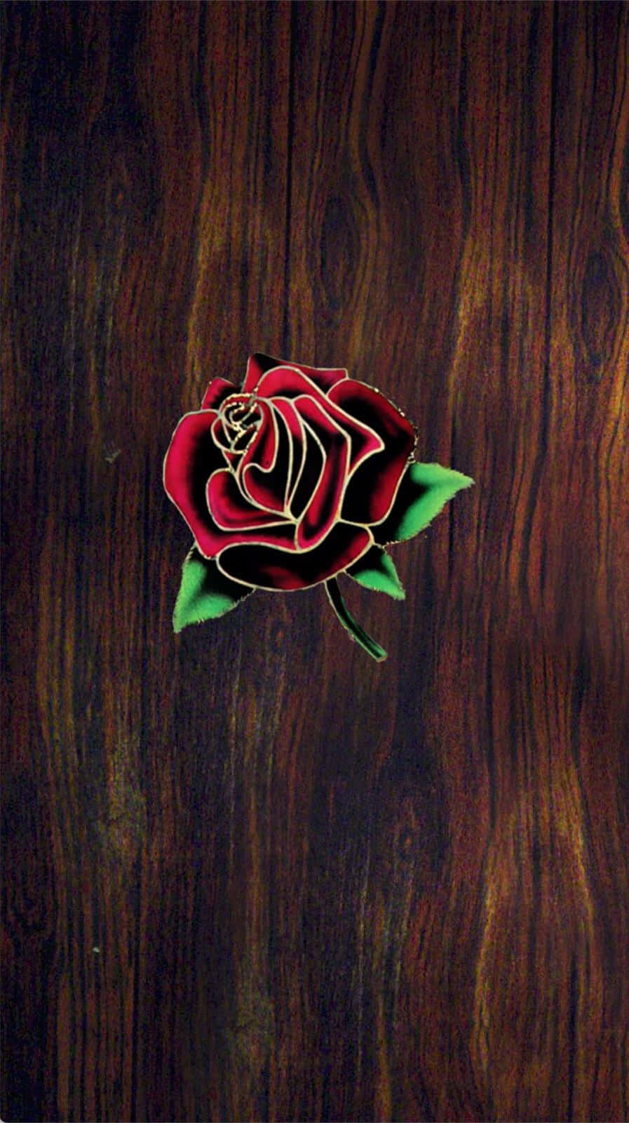 Rose On A Wood As A Grateful Dead Iphone Background