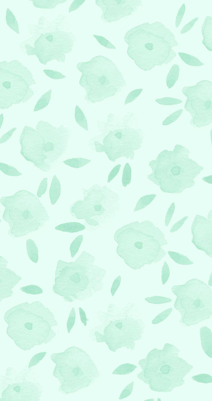 Rose Pattern Mint Green Iphone Background