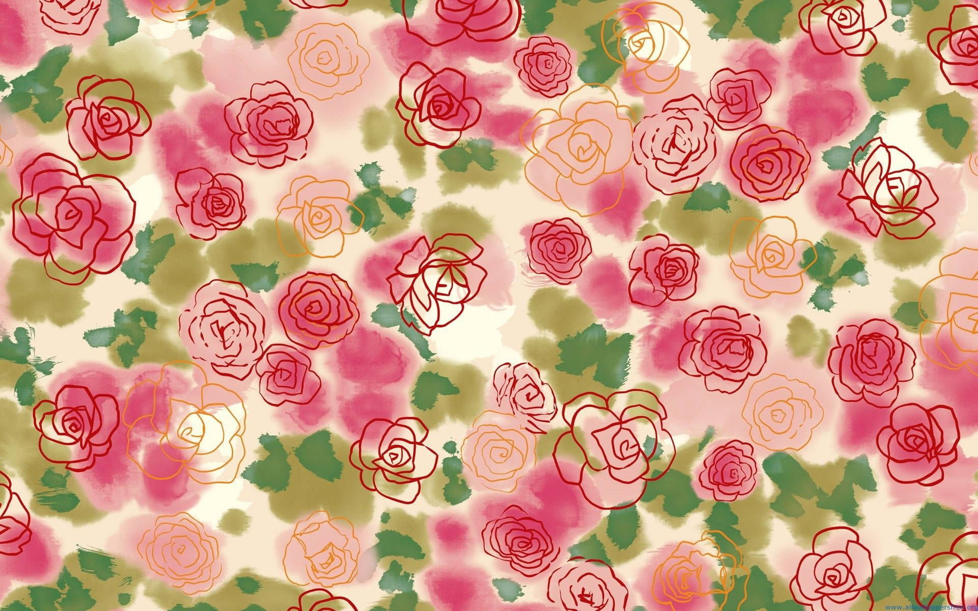 Rose Pattern Valentines Desktop Background