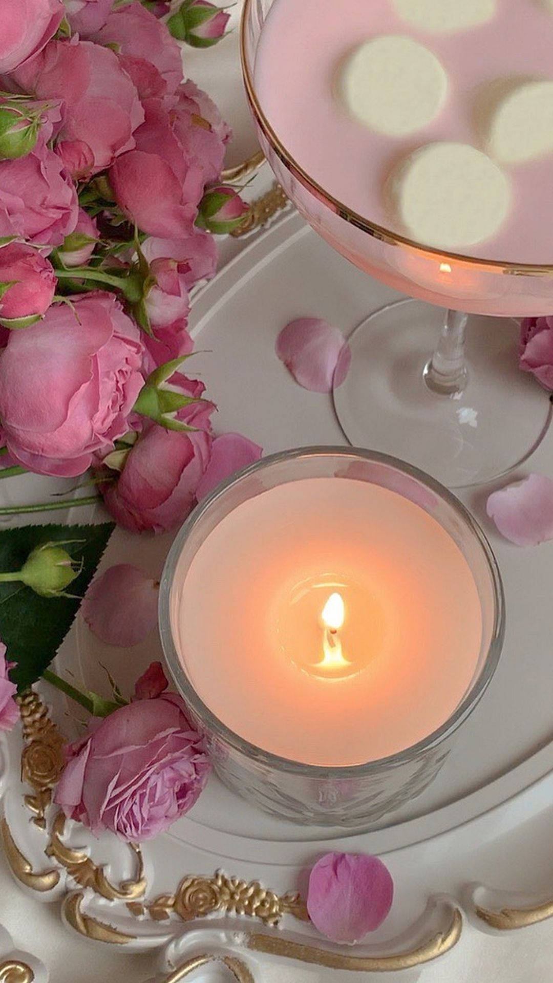 Rose Pink Candle Background