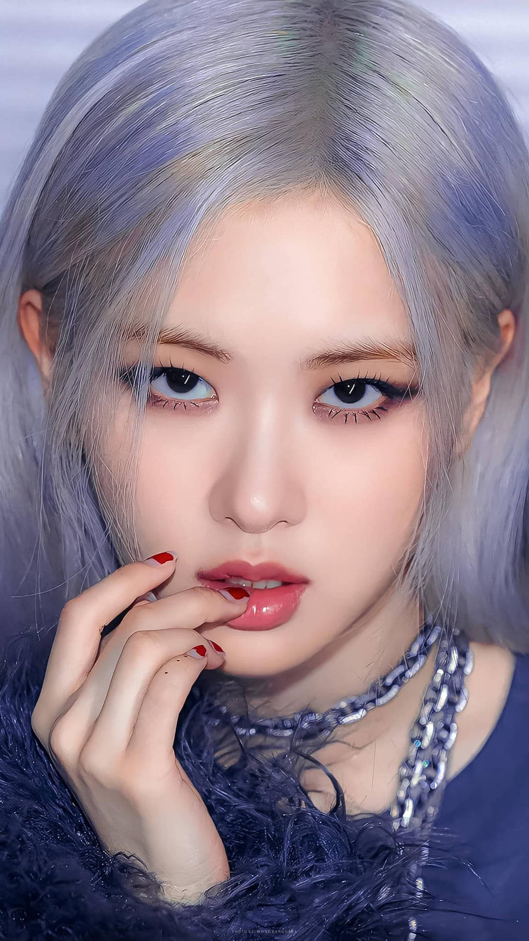 Roseanne Park With Blue Hair Background