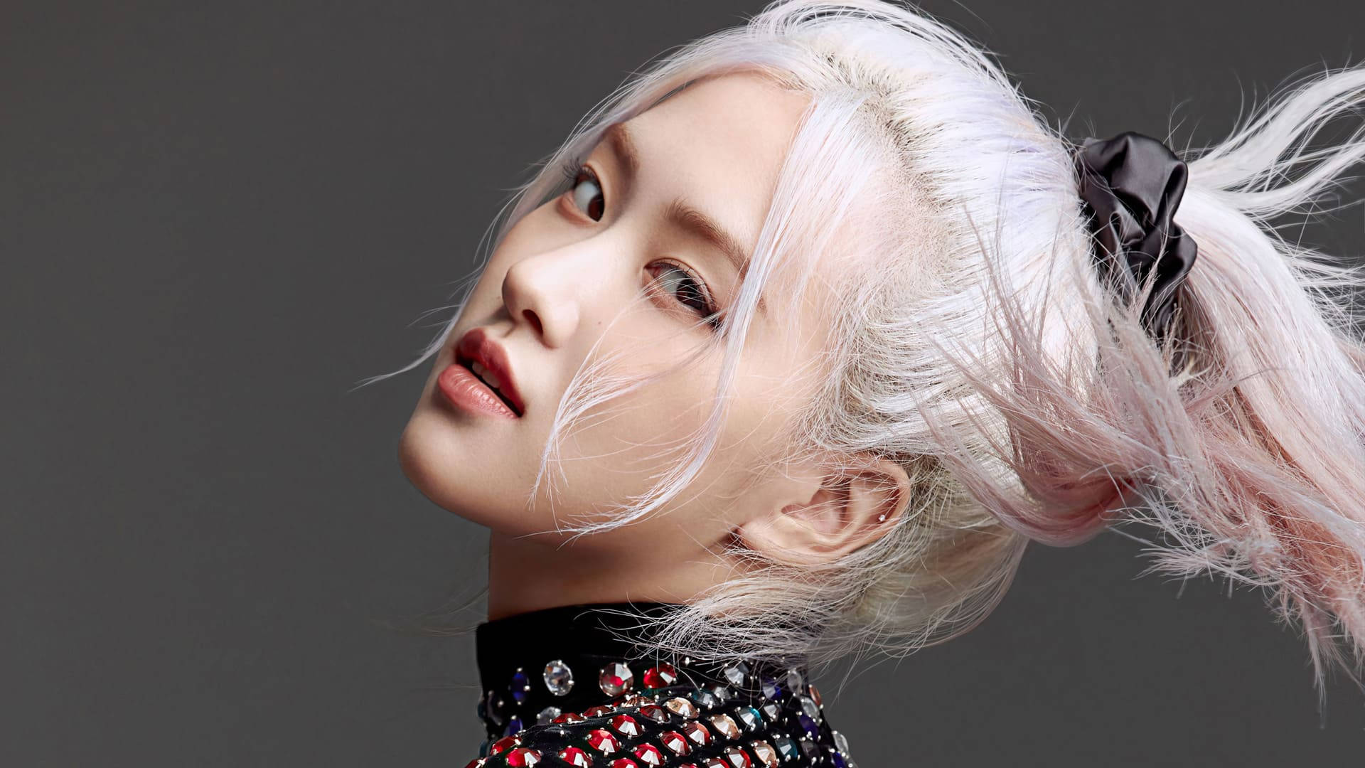 Roseanne Park With White Hair Background
