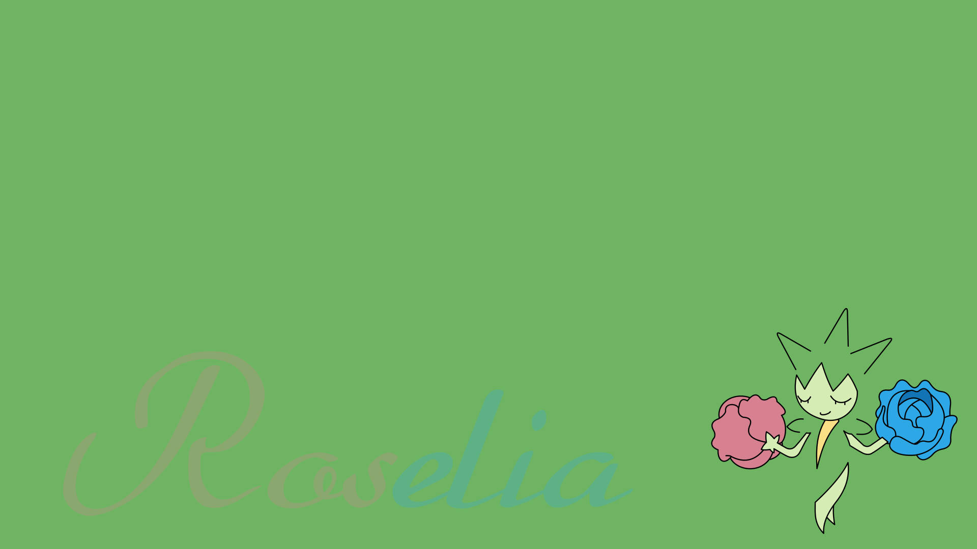 Roselia Green Background Name Background