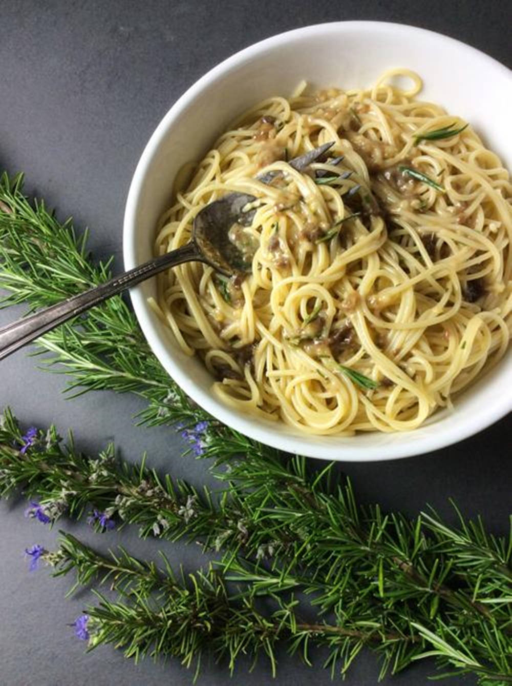 Rosemary With Noodle Bowl Background