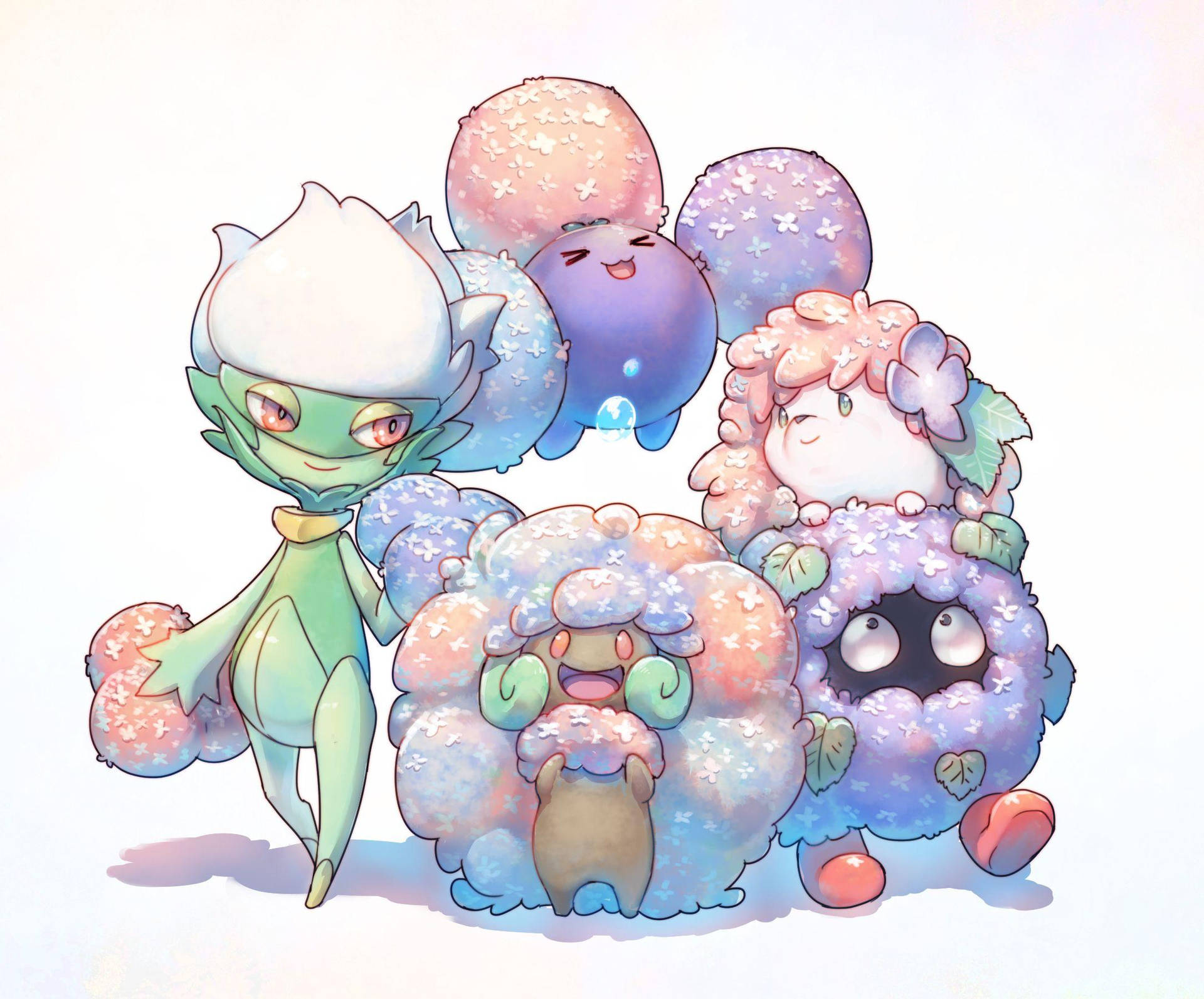 Roserade With Other Grass Pokemon