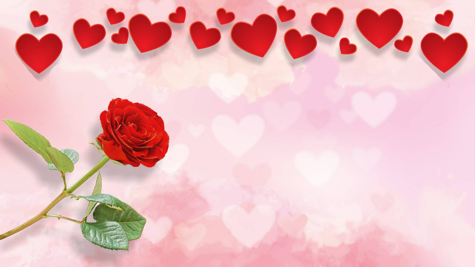 Roses And Hearts Background Design Background