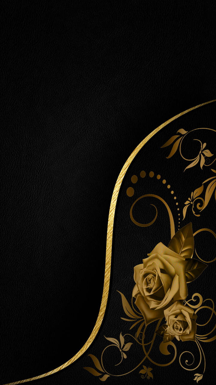 Roses Black And Gold Iphone Background