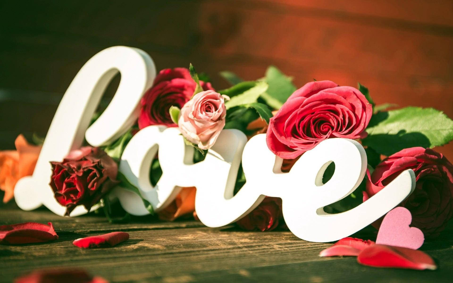 Roses With Love Full Hd Background