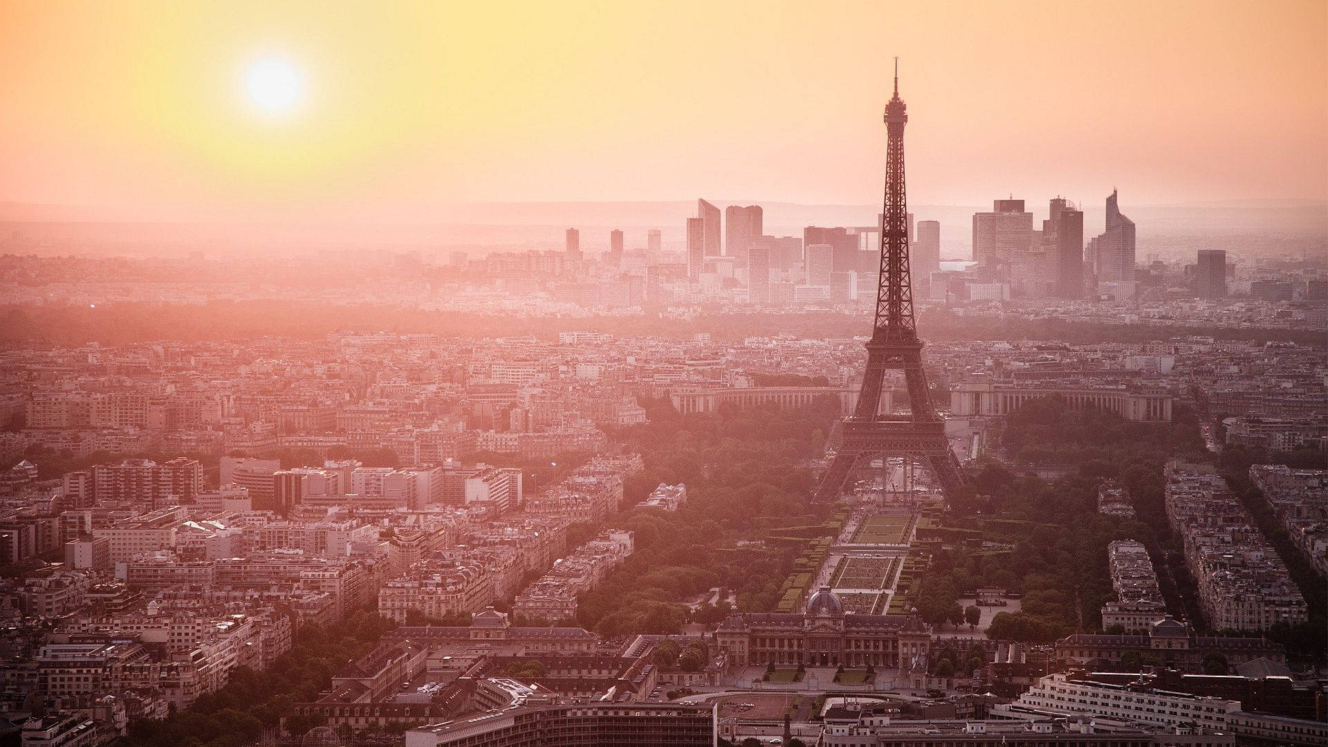 Rosy Sky Paris Hd Background