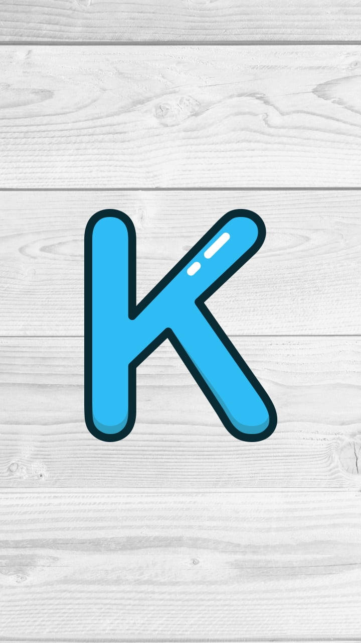 Round Blue K Alphabet Background