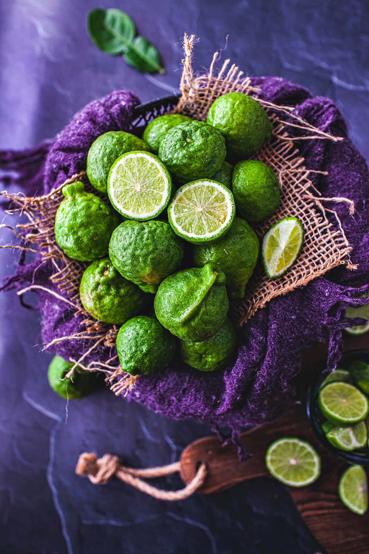 Round Kaffir Lime Citrus Food Background