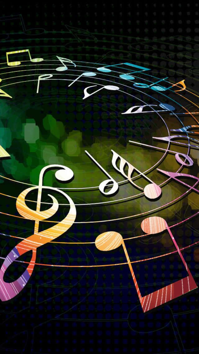 Round Music Notes Background