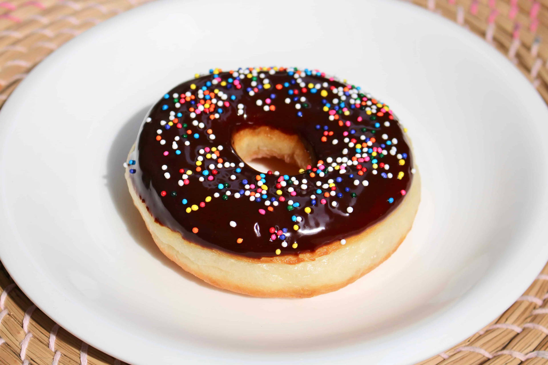 Round Sprinkles Donut Background