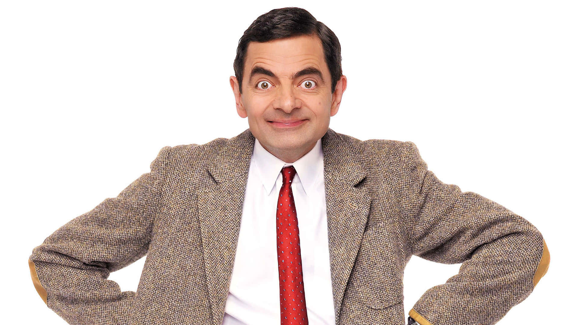 Rowan Atkinson Iconic Character Pose Background