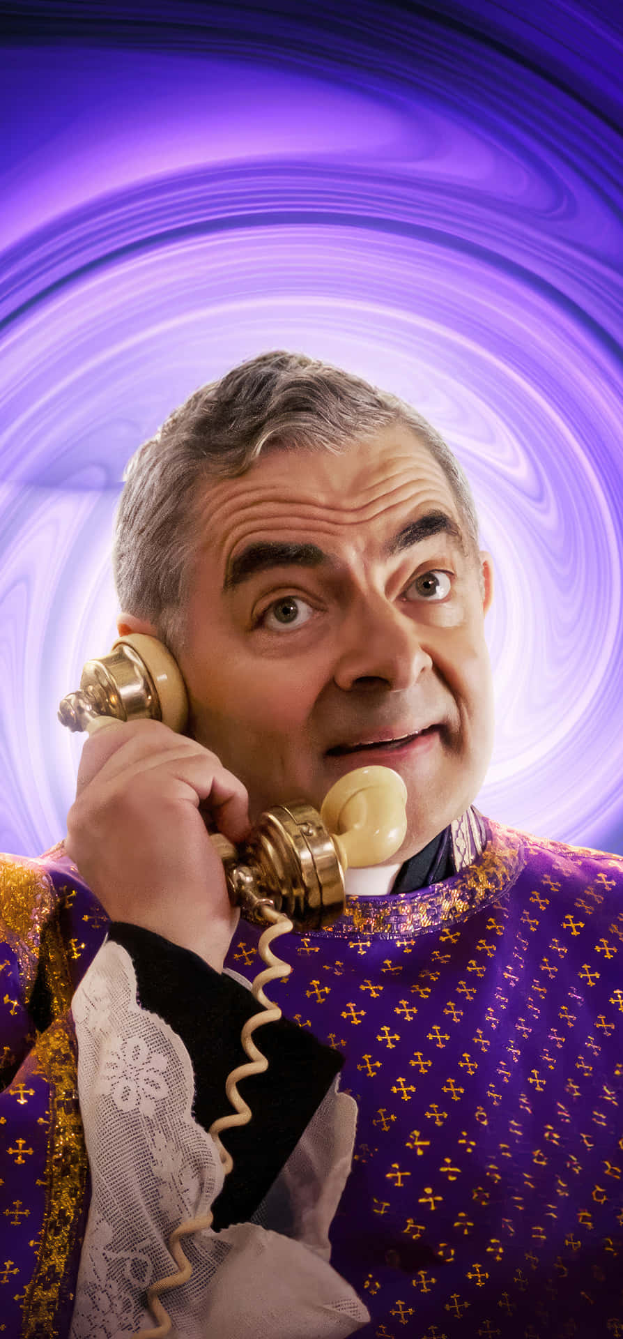 Rowan Atkinson Whimsical Phone Call Background