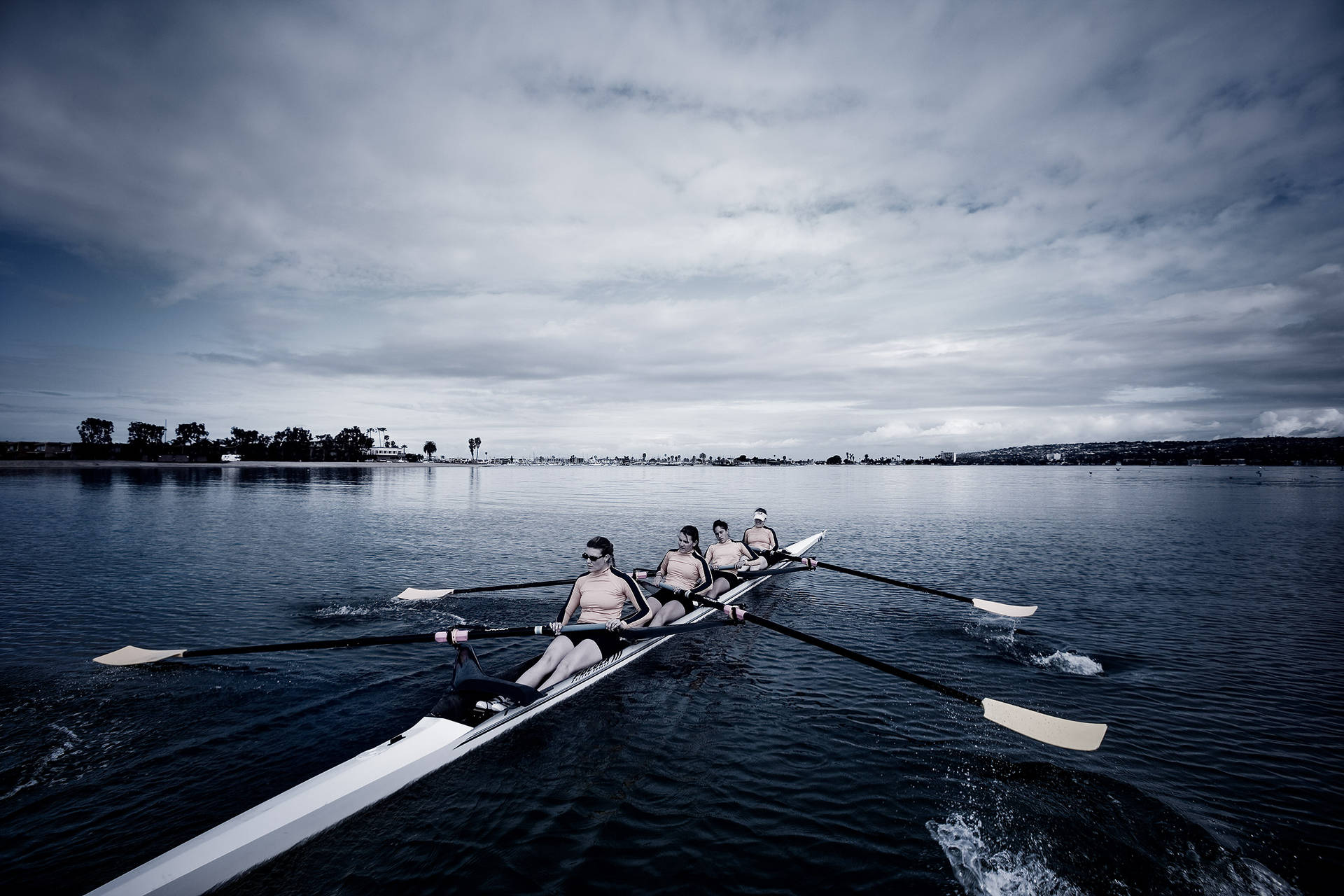 Rowing Athletes Practice Background
