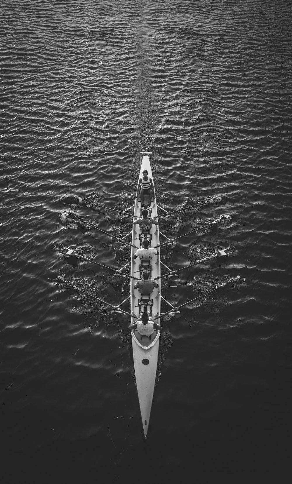 Rowing Race Greyscale Background