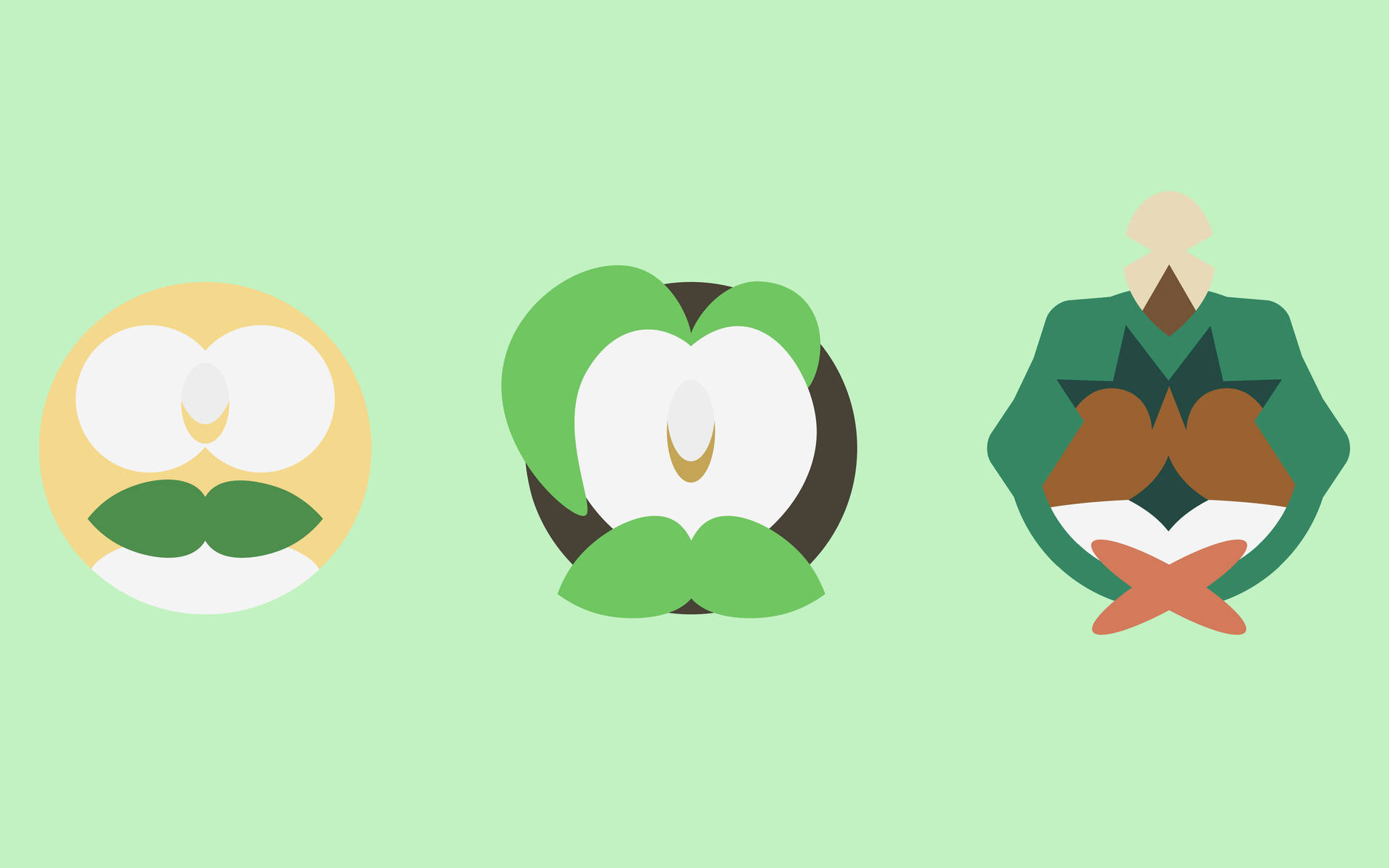 Rowlet Evolution Line Eyeless Background