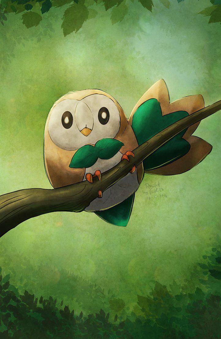 Rowlet Resting On Branch